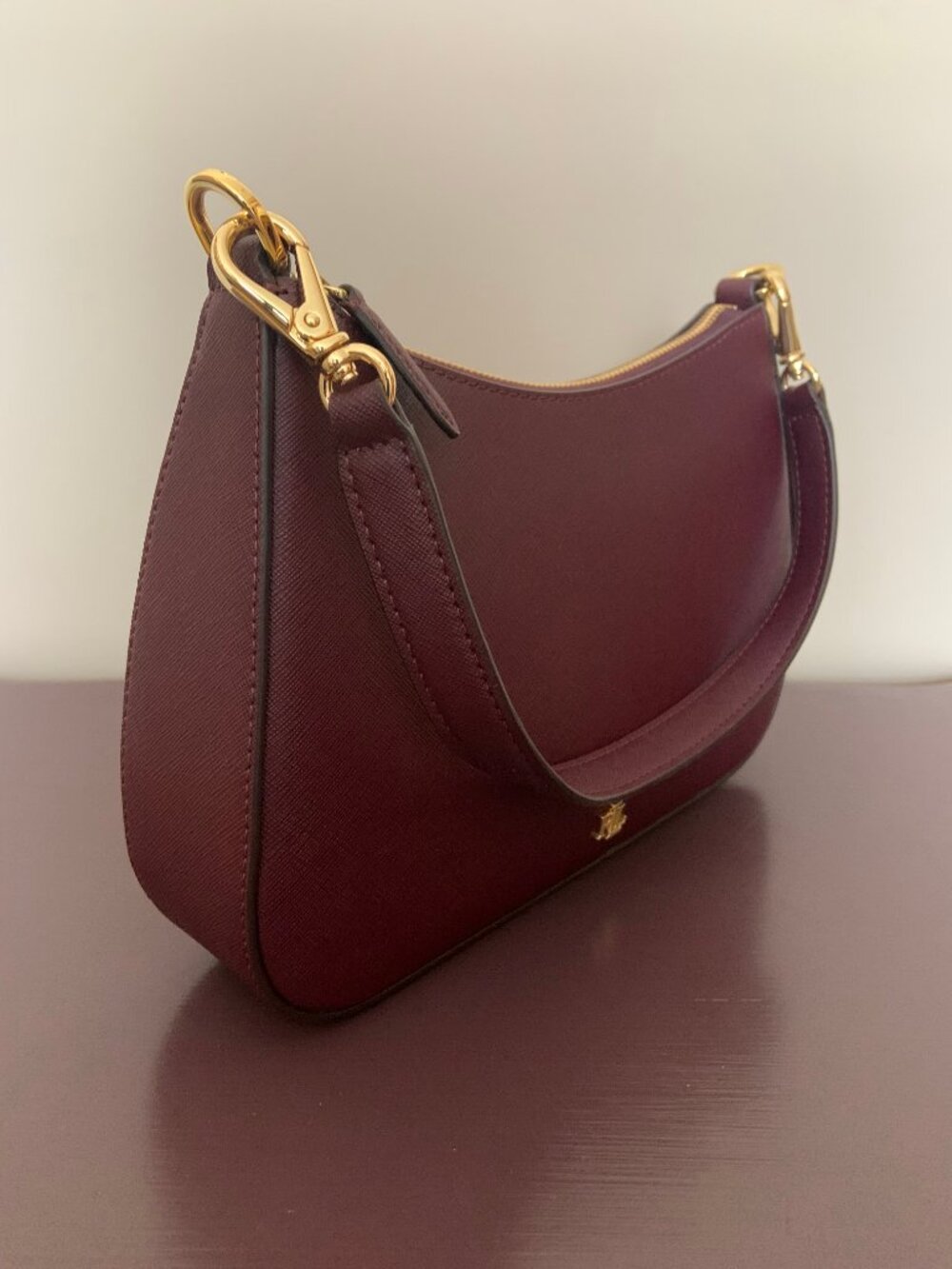 Lauren Ralph Lauren Crosshatch Leather Medium Danni Bag